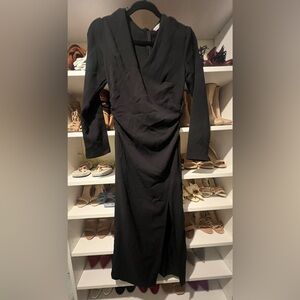 Zara ruched waist midi dress long sleeves